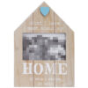 מסגרת תמונה מעץ בצורת בית עם כיתוב HOME