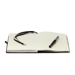 מחברת A5 דמוי עור סימנית מתכת ציפוי מוזהב/מוכסף 134