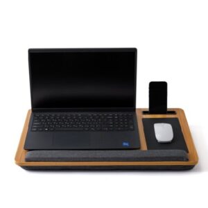מגש פינוק למחשב נייד/טאבלט משטח עבודה רחב עם פד לעכבר מעץ