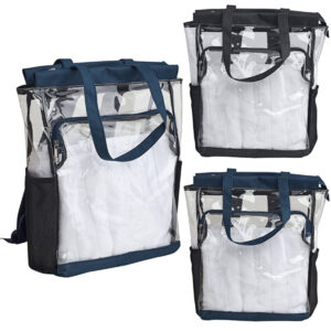 תיק גב שקוף מרווח עם כיסי רוכסן לים, בריכה וטיולים