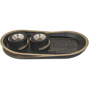 סט פוליריזן מגש להדלקת נרות וזוג פמוטים מהודרים