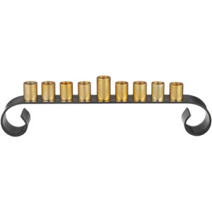 חנוכייה אלומיניום לשמן מהודרת 30x8 ס"מ