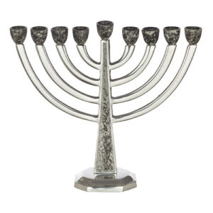 חנוכייה אלומיניום קנים שיש לבן 27X29 ס"מ