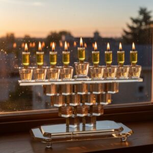 חנוכייה קריסטל קוביות