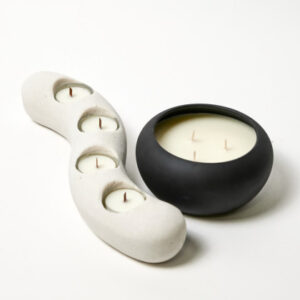 פמוט בטון לבן 4 קנים