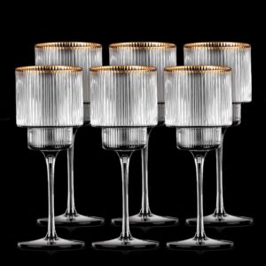 סט 6 כוסות 345 מ"ל ASTER זכוכית פס זהב