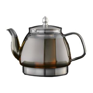 קנקן תה מזכוכית 1200 מ"ל אפור מעושן בסיס אינדוקציה