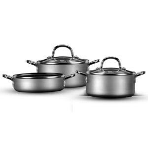 סט 5 חלקים - סיר 14 ס"מ, סיר 16 ס"מ, סוטאז' 16 ס"מ EVERYDAY+ MINI כסף מטאלי