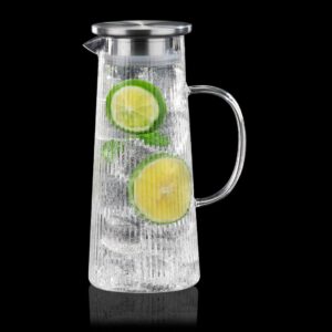 קראף עם מכסה 1350 מ"ל זכוכית פסים LUNAR