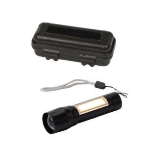 פנס יד מתכת קומפקטי נטען בקופסה