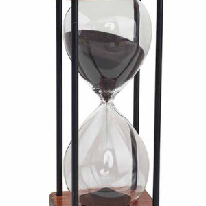 שעון חול זכוכית עץ ומתכת מד מדידה