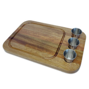 קרש הגשה + 3 קעריות דגם RUSTIC