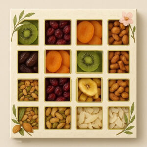 מארז ריבועים - 16 קופסאות עם פירות יבשים