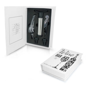 "קסטלו" מארז 5 אביזרי יין ארוז במארז ספר יוקרתי