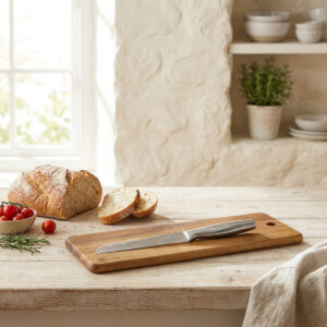 קרש וסכין חיתוך ללחם