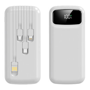 פאוור בנק סוללת גיבוי 20,000mAh הכולל 4 כבלים מובנים