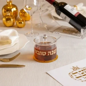 כלי לדבש אקריליק גימור זהב 8.5 ס"מ